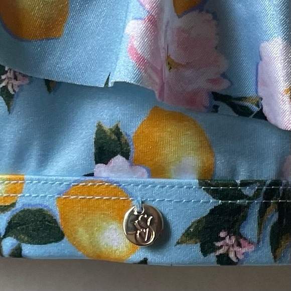 Victoria's Secret Swim Bikini Top XL One Shoulder Ruffle Blue Lemon Feminine - Picture 6 of 10